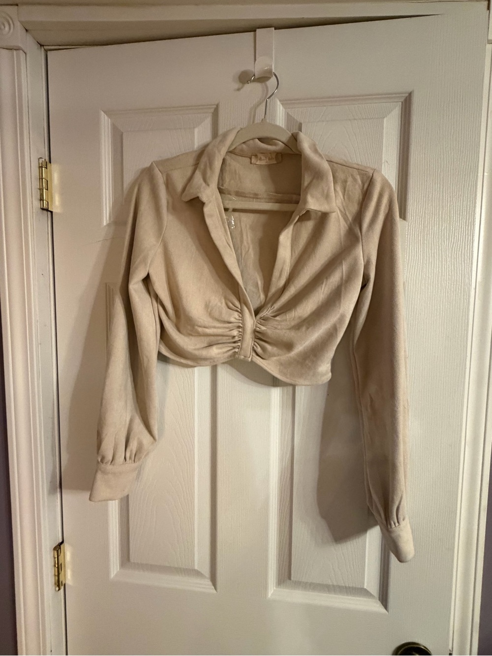 Altar’d State Beige Crop Pull Over Blouse Soft Material Medium